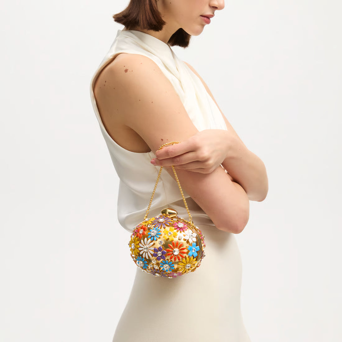 Embellished Floral Clutch