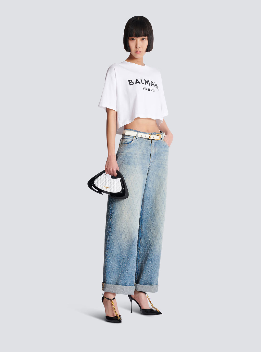 Two-tone quilted small Jolie Madame bag