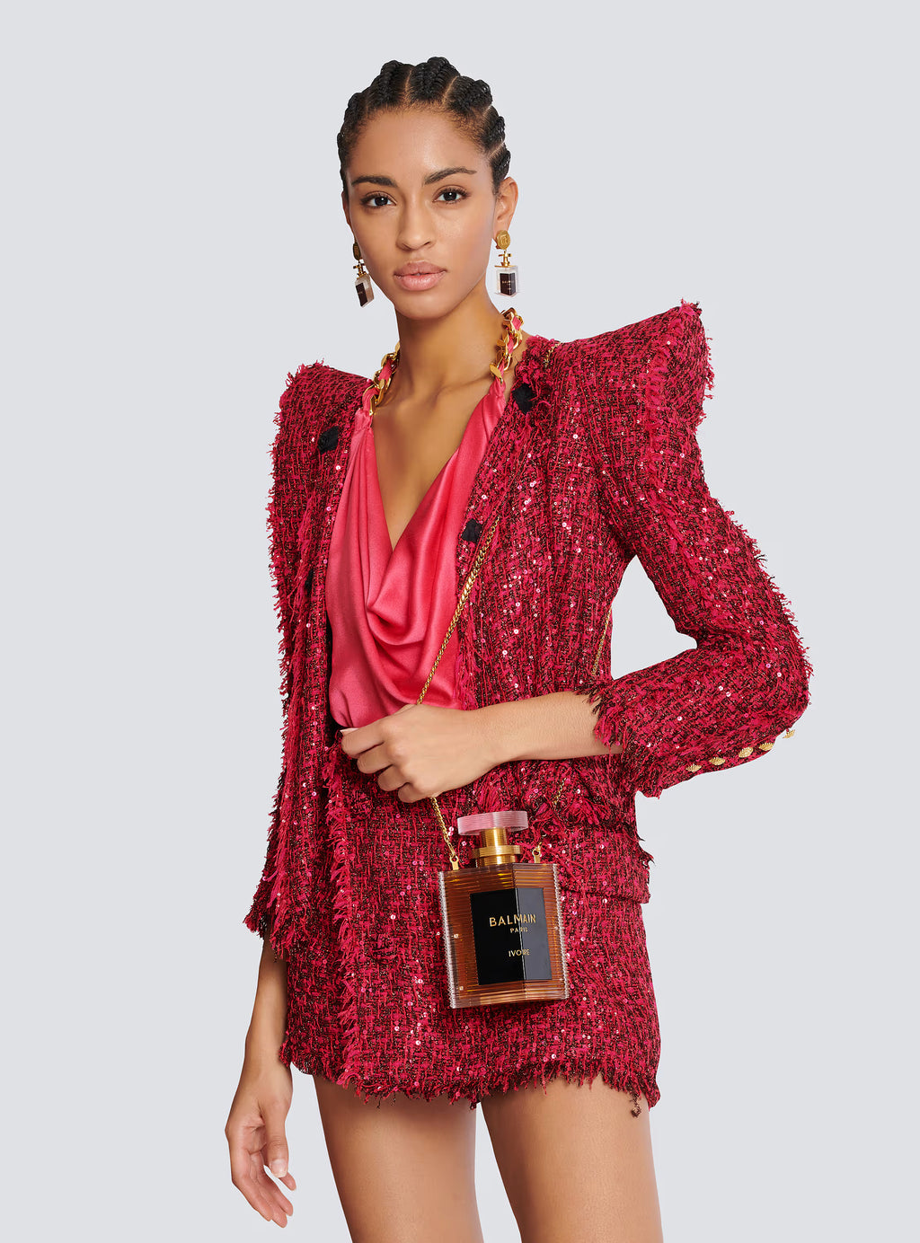 Perfume minaudière in resin and brass