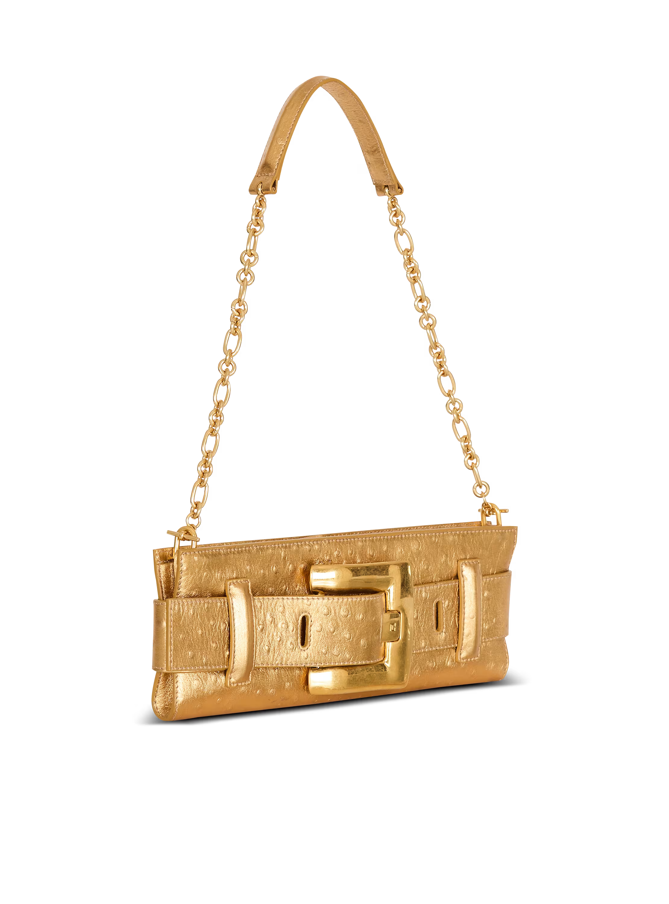 Anthem laminated leather clutch