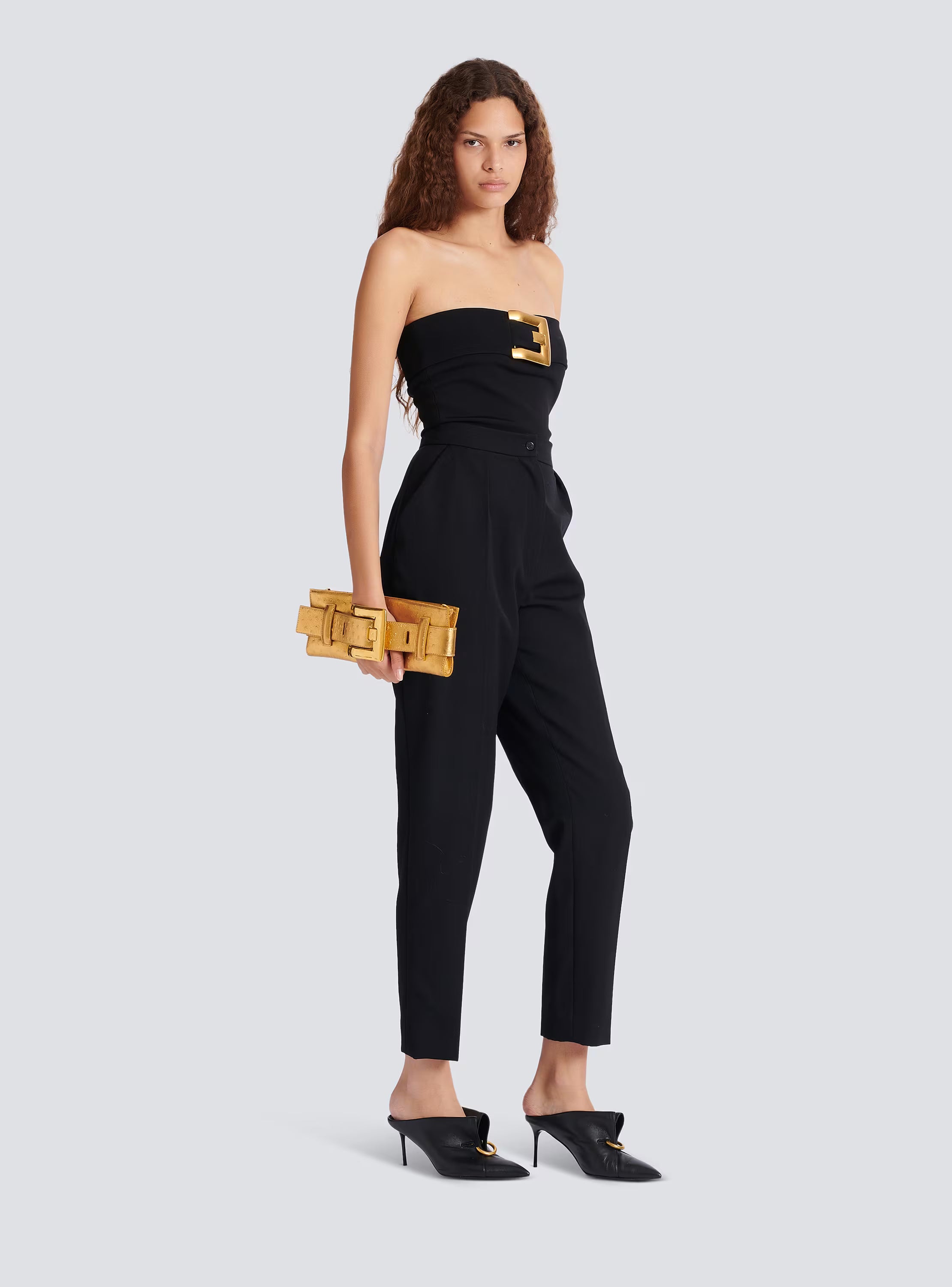 Anthem laminated leather clutch