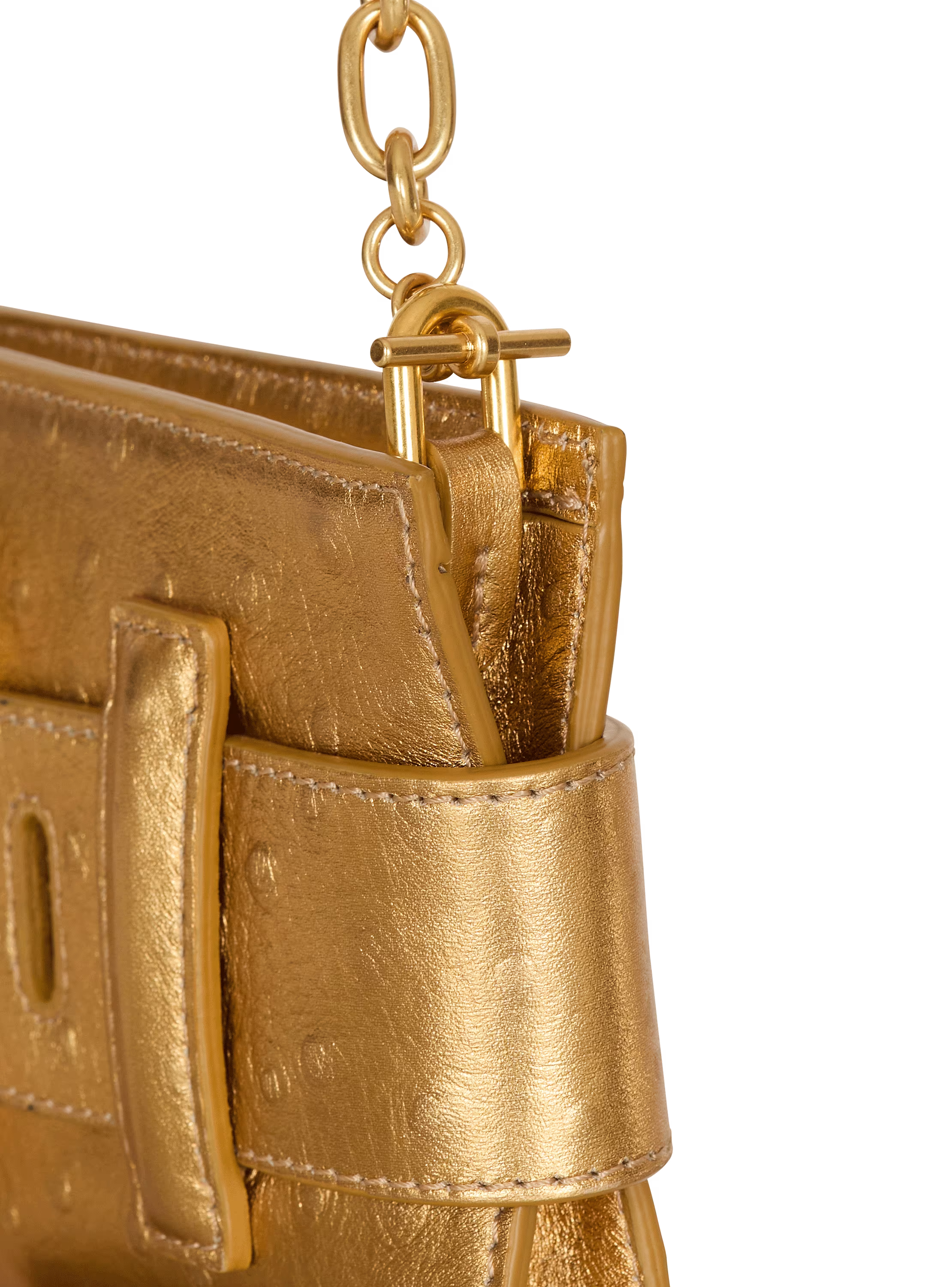 Anthem laminated leather clutch