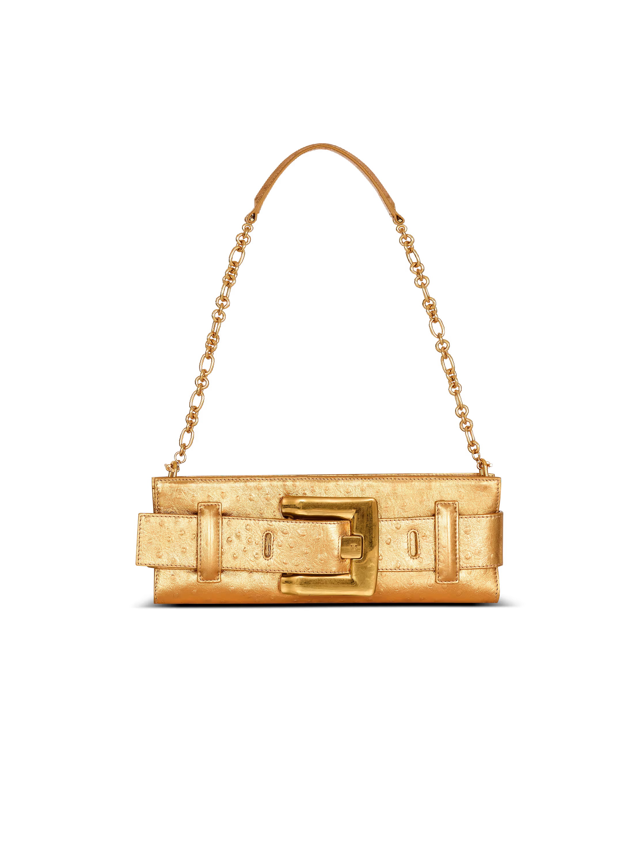 Anthem laminated leather clutch