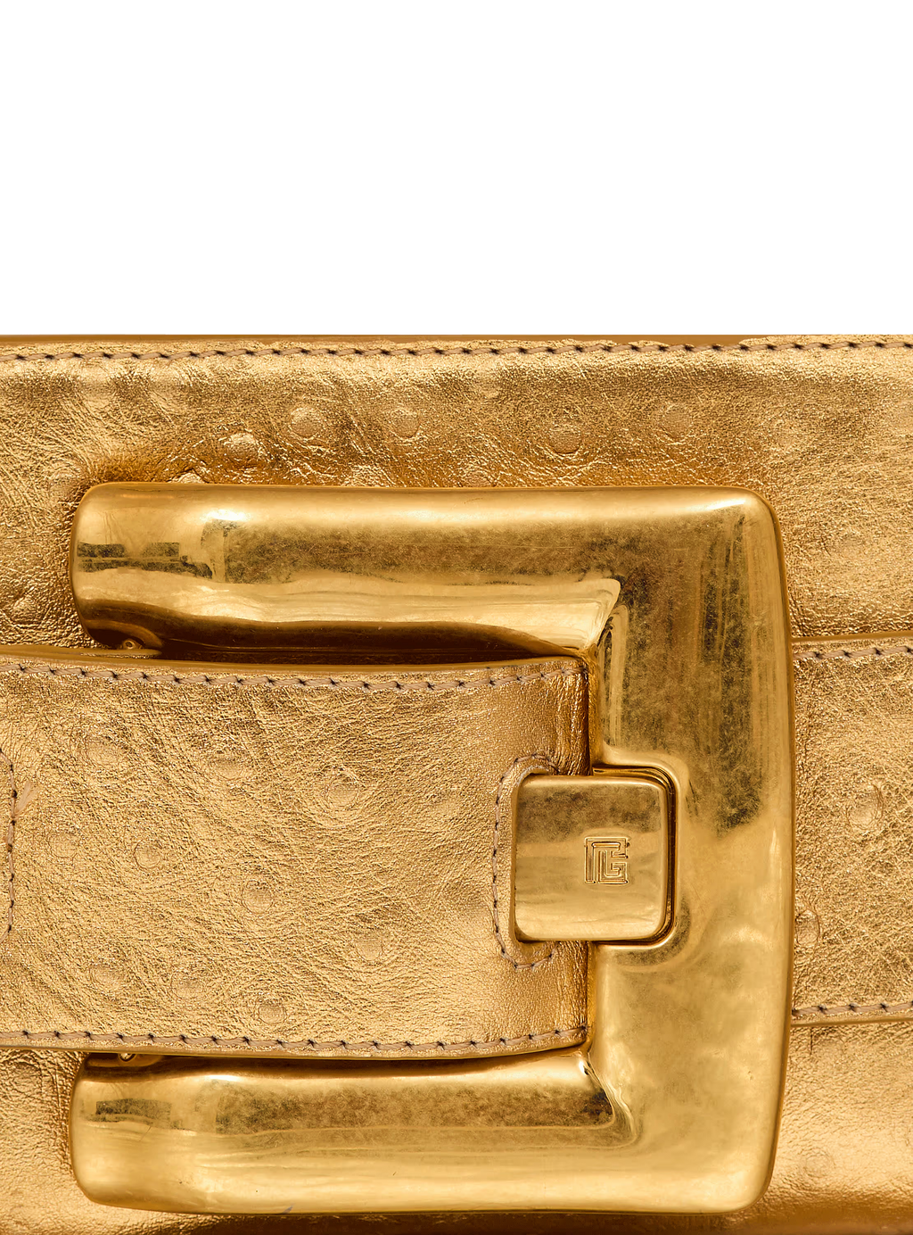 Anthem laminated leather clutch