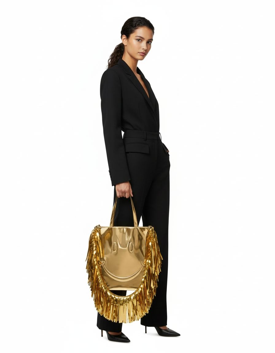 Smiley® mirror effect tote